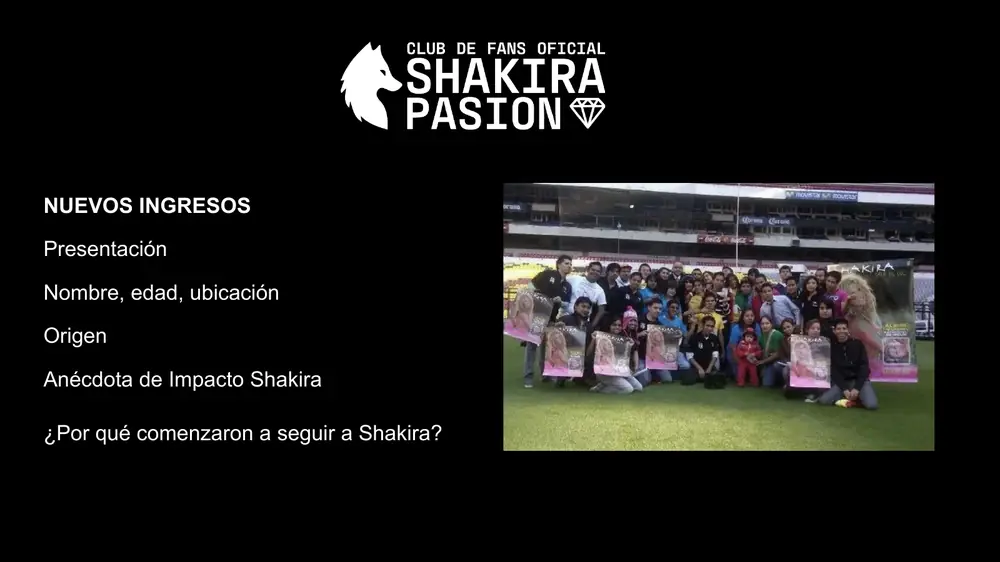 Nuevos ingresos al Club de Fans Shakira Pasión México